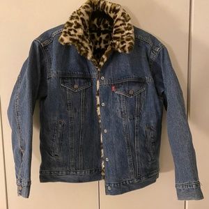 Vintage Levi’s Reversible Denim Jacket with Leopard Faux Fur Detail
